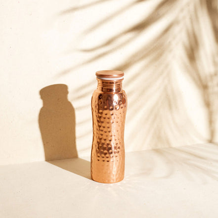Hammered Curve Copper Bottle 600 ml