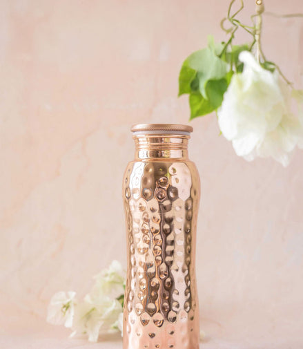 Hammered Curve Copper Bottle 600 ml