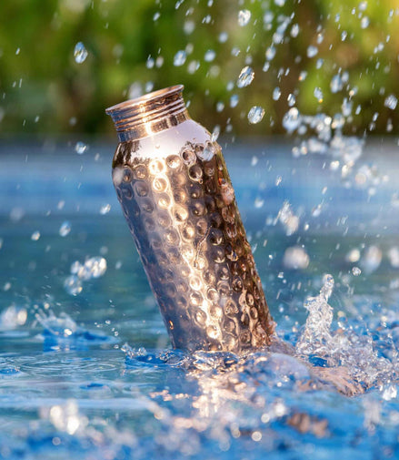 Hammered Curve Copper Bottle 900 ml