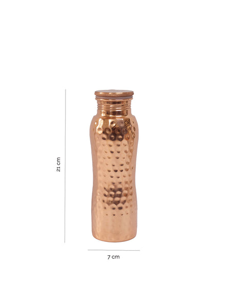 Hammered Curve Copper Bottle 600 ml