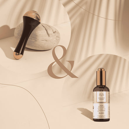 Ayurveda Duo: Kansa Wand + Körper- und Gesichtsöl Rose