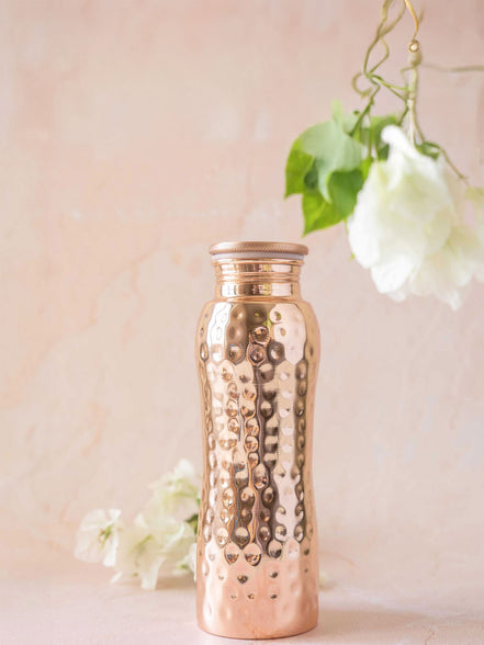 Hammered Curve Copper Bottle 600 ml