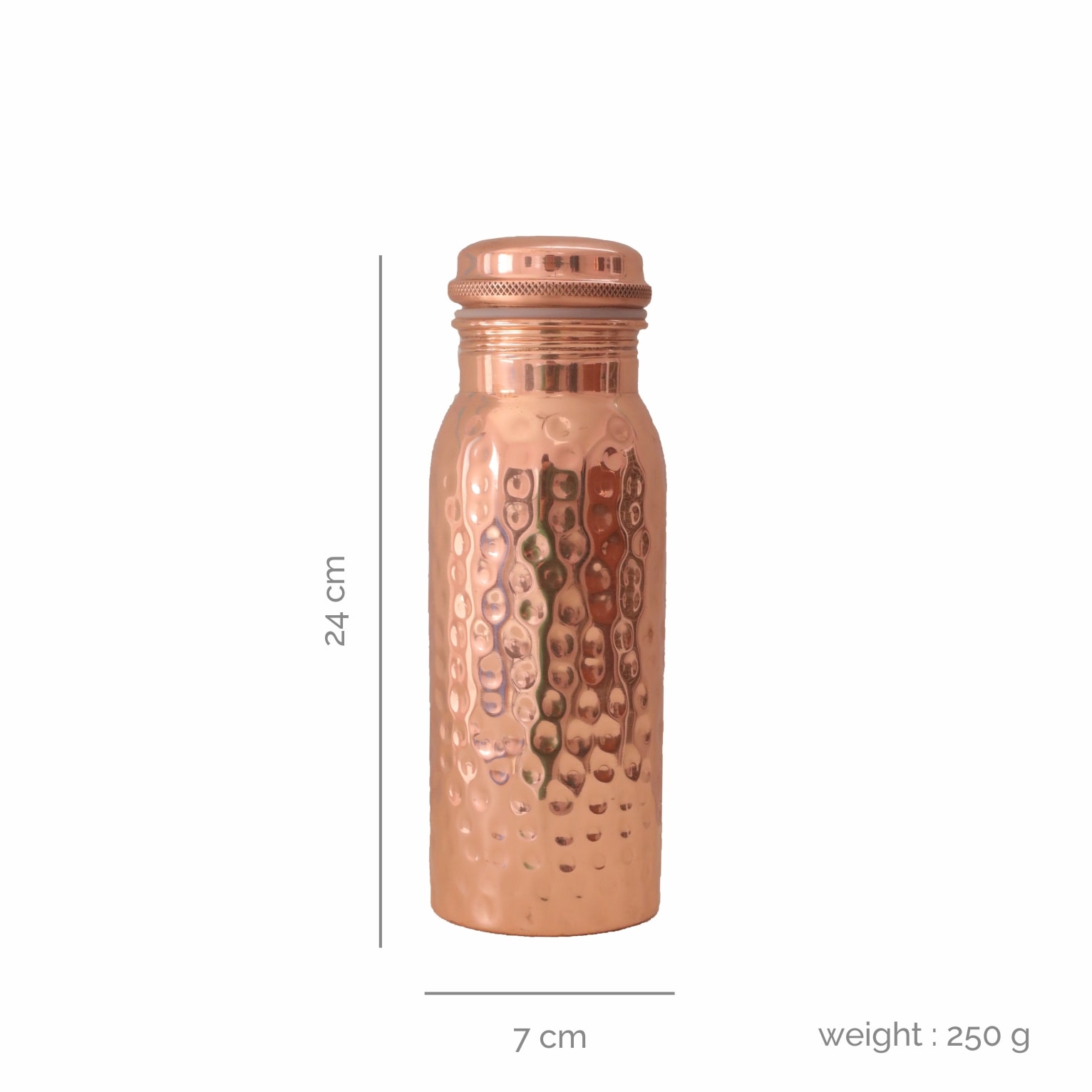 100% Kupfer Wasserflasche Für Yoga Ayurveda Health Benefits 950 ML Hammered FS 