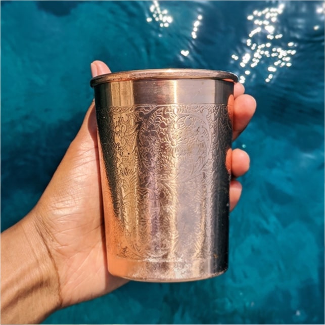 Engraved Copper Water Glass