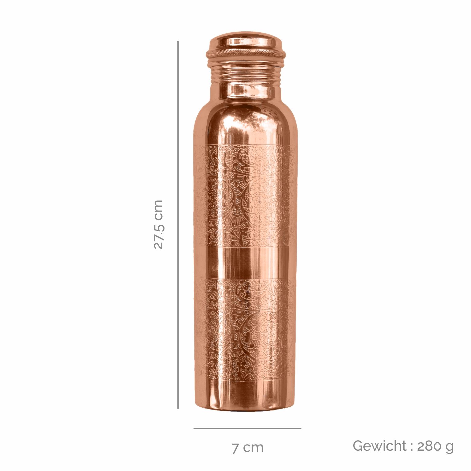 Kupfer Bedruckt Flasche Wasser Health Benefits 950 ML Auslaufsicher For Geschenk 